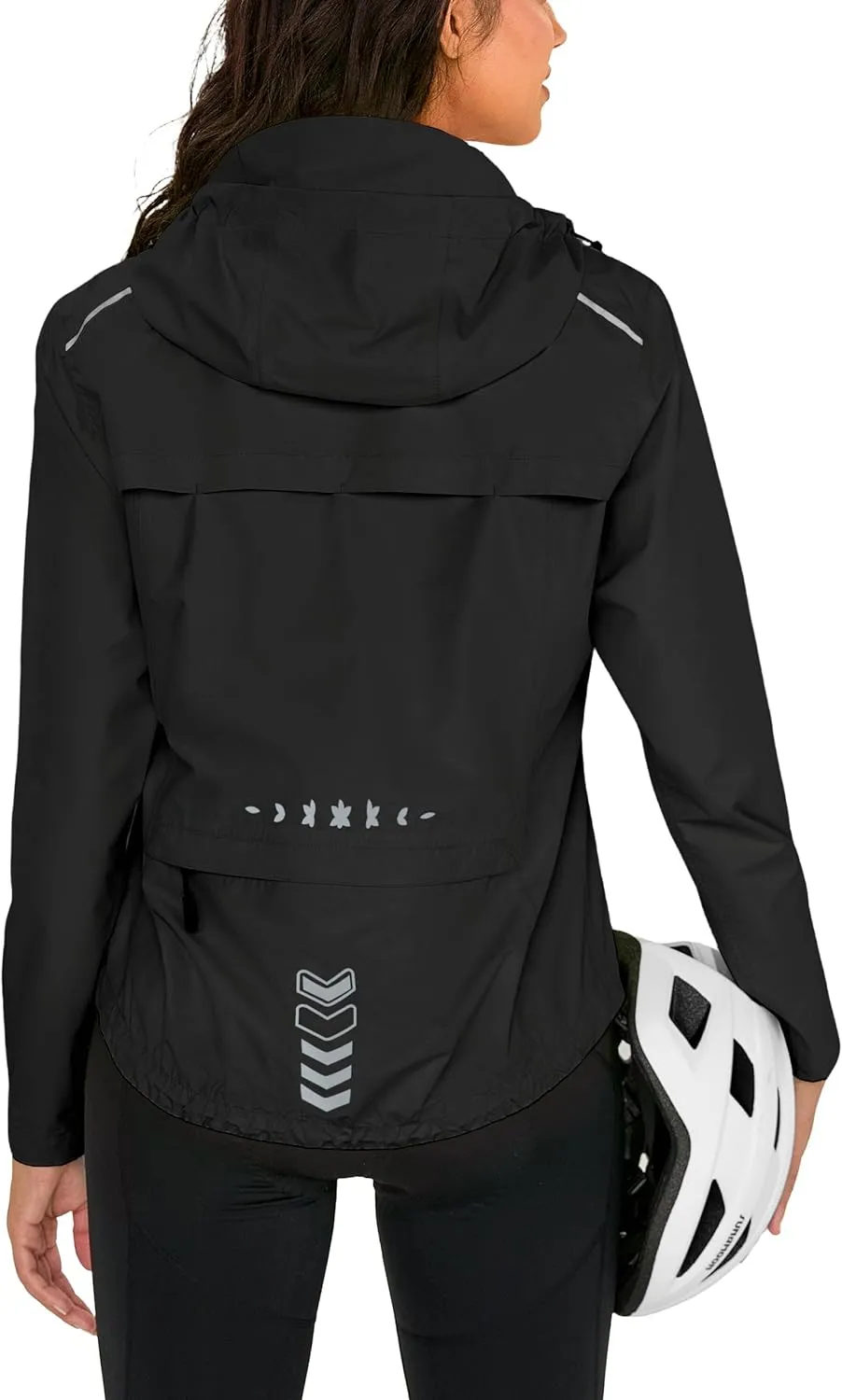 FitsT4 Sports Womens Rain Jacket Lightweight Waterproof Windbreaker Packable Running Reflective Cycling Jackets with Hood