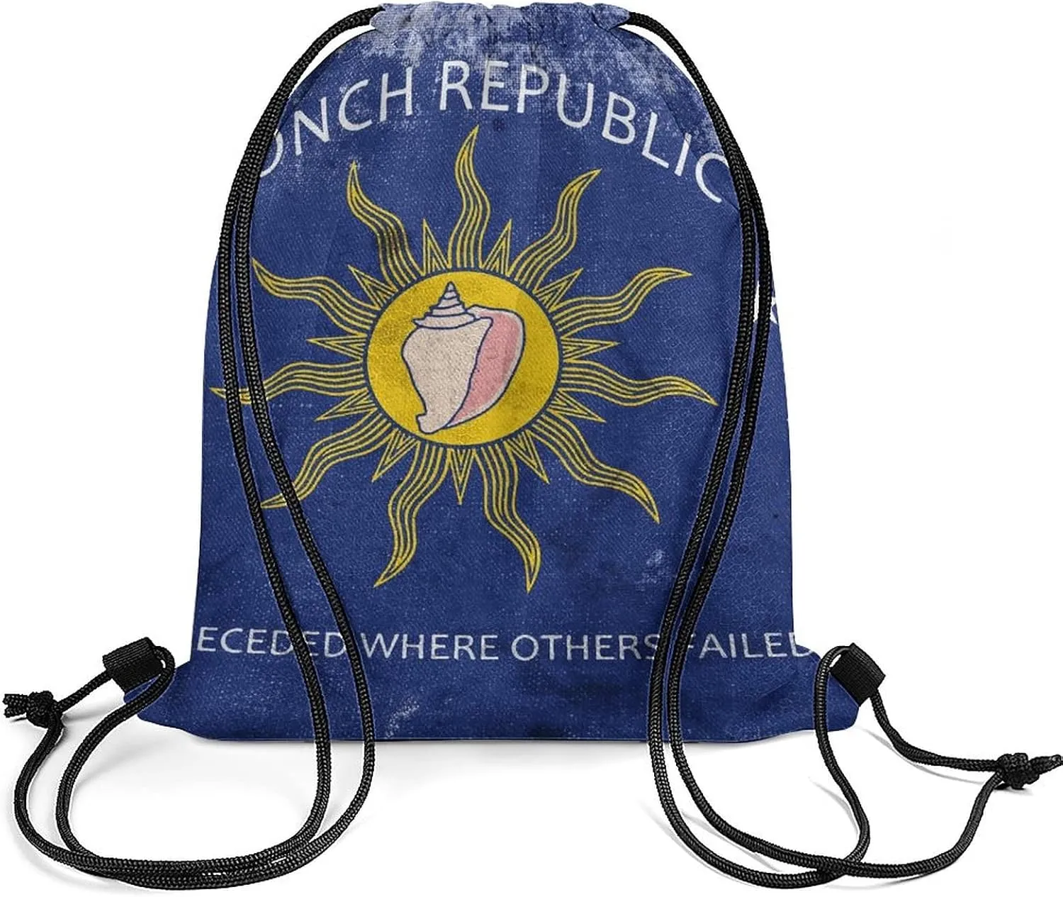 Flag of The Conch Republic Drawstring Backpack Sports Gym Sackpack Water Resistant String Bag for Women Men, 35*42cm, Style