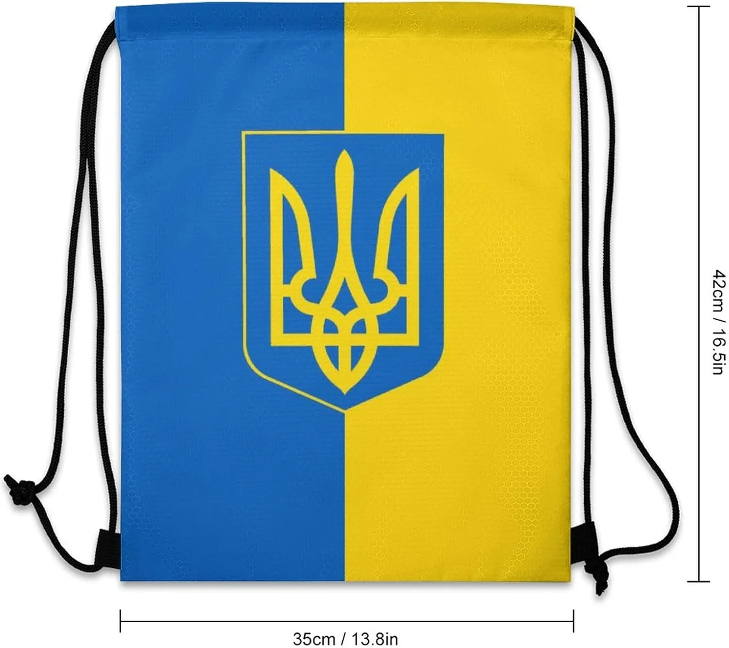 Flag of Ukraine Drawstring Backpack Sports Gym Sackpack Water Resistant String Bag for Women Men, 35*42cm, Style-3