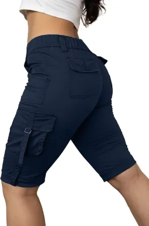 Flamingals Hiking Shorts for Women Flap Pocket Design Bermuda Cargo Shorts 2025 Trendy