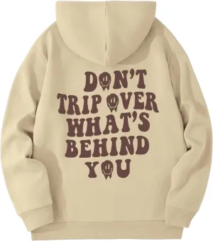 Floerns Men's Long Sleeve Lightweight Drawstring Letter Print Graphic Hoodies Sweatshirt Tops