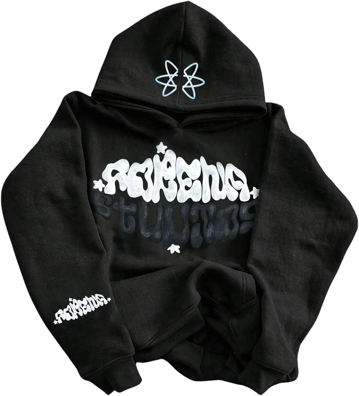 Floerns Men's Long Sleeve Lightweight Drawstring Letter Print Graphic Hoodies Sweatshirt Tops