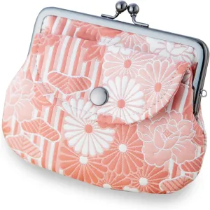Floral Buckle Coin Purses (FUKURE weave Retro flower - Pink) / Made in Japan Kiss-lock Change Purse Wallets pouch for women