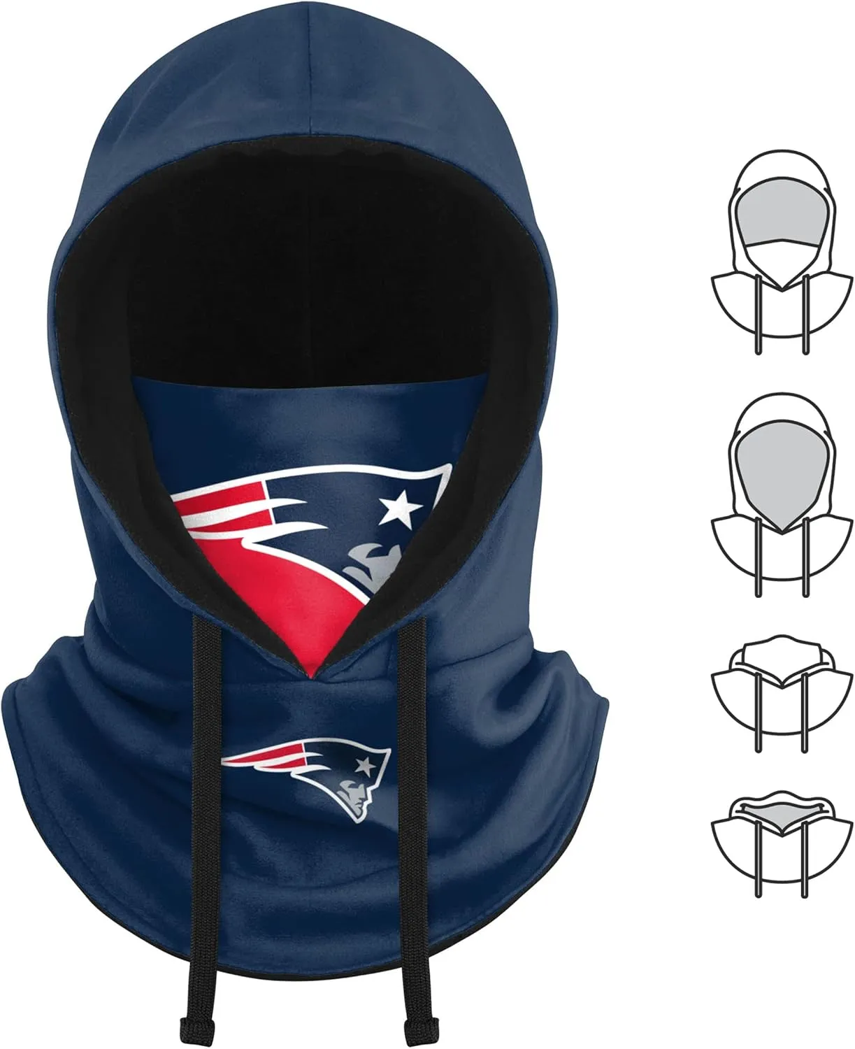 FOCO NFL Logo Team Color Drawstring Winter Cap Hooded Gaiter Balaclava Face Cover