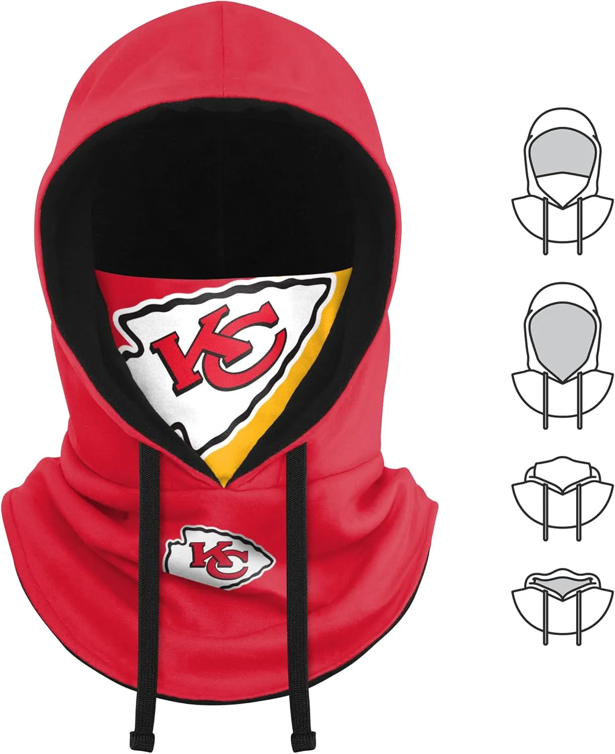 FOCO NFL Logo Team Color Drawstring Winter Cap Hooded Gaiter Balaclava Face Cover