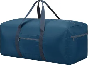 Foldable Duffle Bag for Travel - 75L Large Spare Travel Duffel Bag Lightweight with Trolley Sleeve - Blue