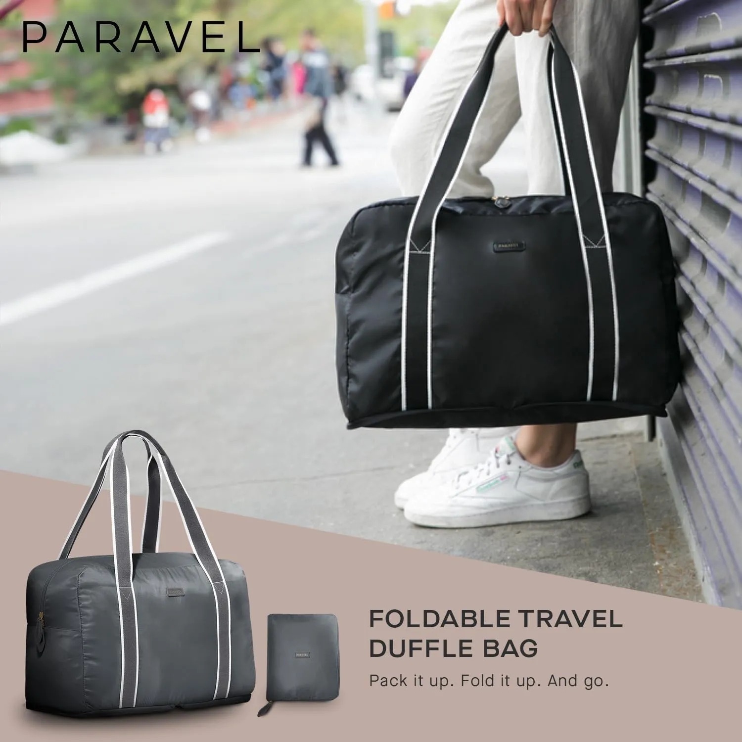 Foldable Duffle Bag for Travel | Lightweight, Water-Resistant, Multifunctional Carry On Bag | Sustainable and Durable Nylon