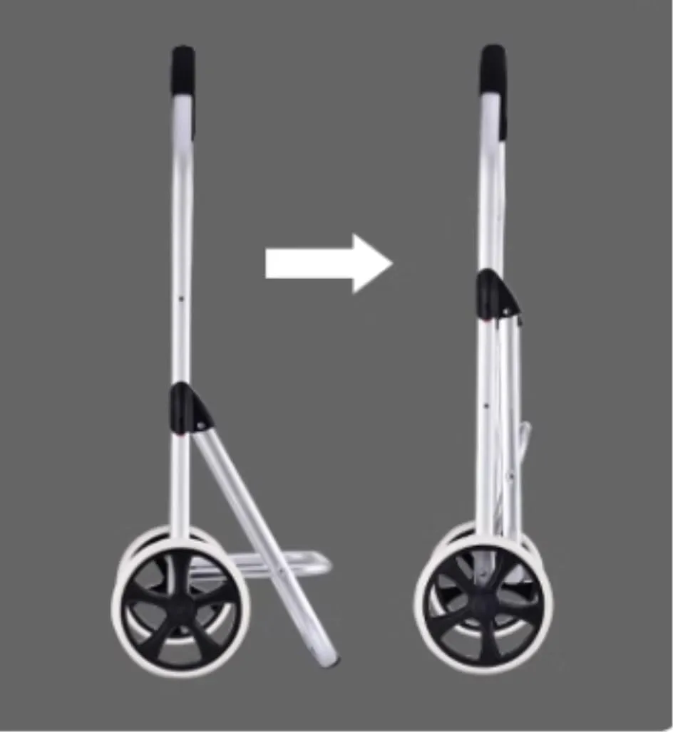 Folding Shopping Cart, Shopping Cart Shopping Trolley Foldable Shopping Cart Solid with Waterproof Bag 50L Large Capacity Grocery Utility Carts, 101*33cm