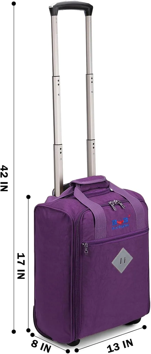 For JetBlue Airlines 17x13x8 Inches Rolling Personal Item Underseat Rolling Travel Bag - Suitable for Major Airlines including Spirit, Jetblue and Frontier- Duffel Bag Design
