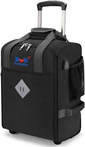 For Spirit Airlines 18x14x8 Inches Personal Item Under Seat Rolling Duffle Bag Luggage Suitable For Major Airlines Including AA and Frontier (Black)