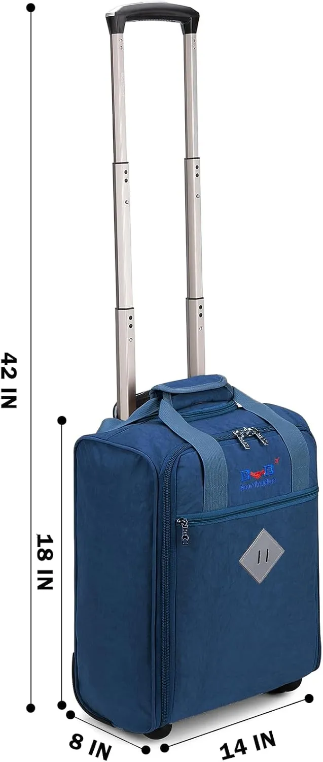 For Spirit Airlines 18x14x8 Inches Personal Item Under Seat Rolling Duffle Bag Luggage Suitable For Major Airlines Including AA and Frontier (Navy)