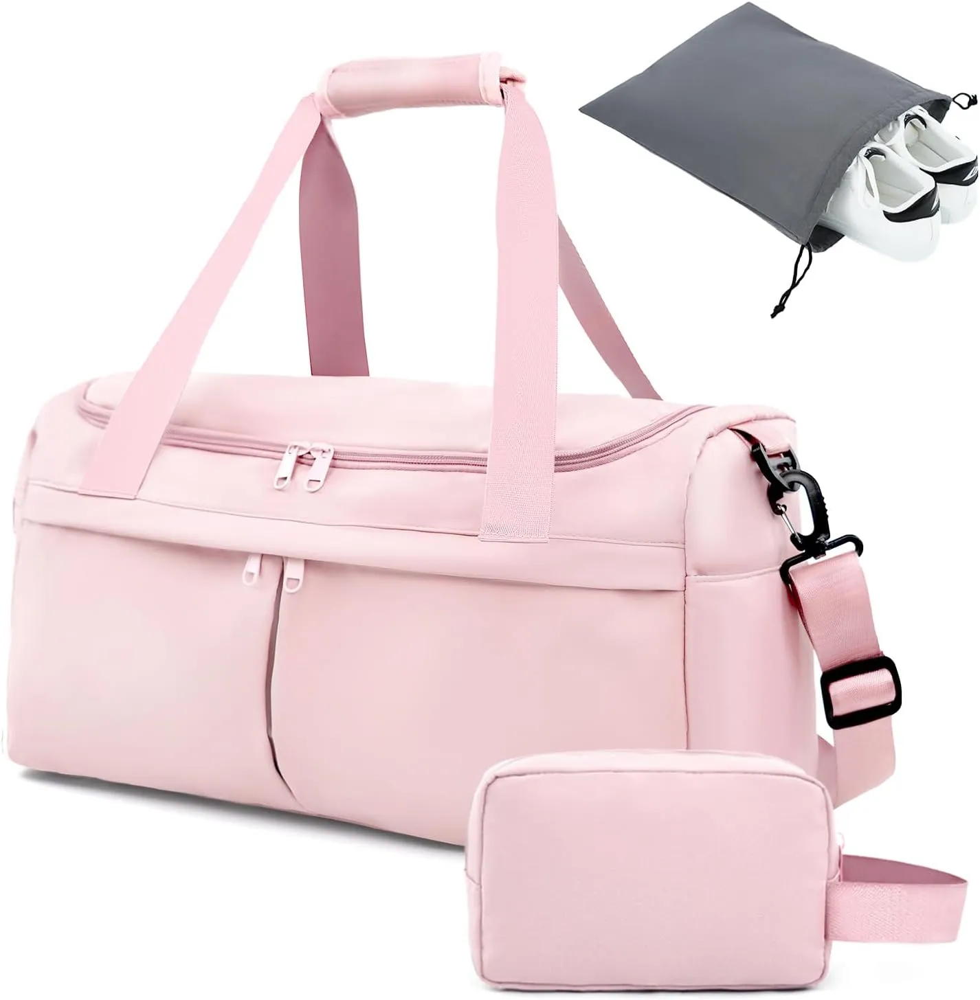 For Spirit Airlines Personal Item Bag 18X14X8 Carry On Travel Duffle Bags for Airplanes Women Men with Wet Pocket Weekender with Shoe and Toiletry Bags, Pink