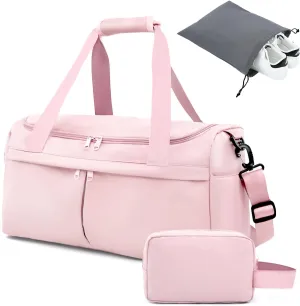 For Spirit Airlines Personal Item Bag 18X14X8 Carry On Travel Duffle Bags for Airplanes Women Men with Wet Pocket Weekender with Shoe and Toiletry Bags, Pink