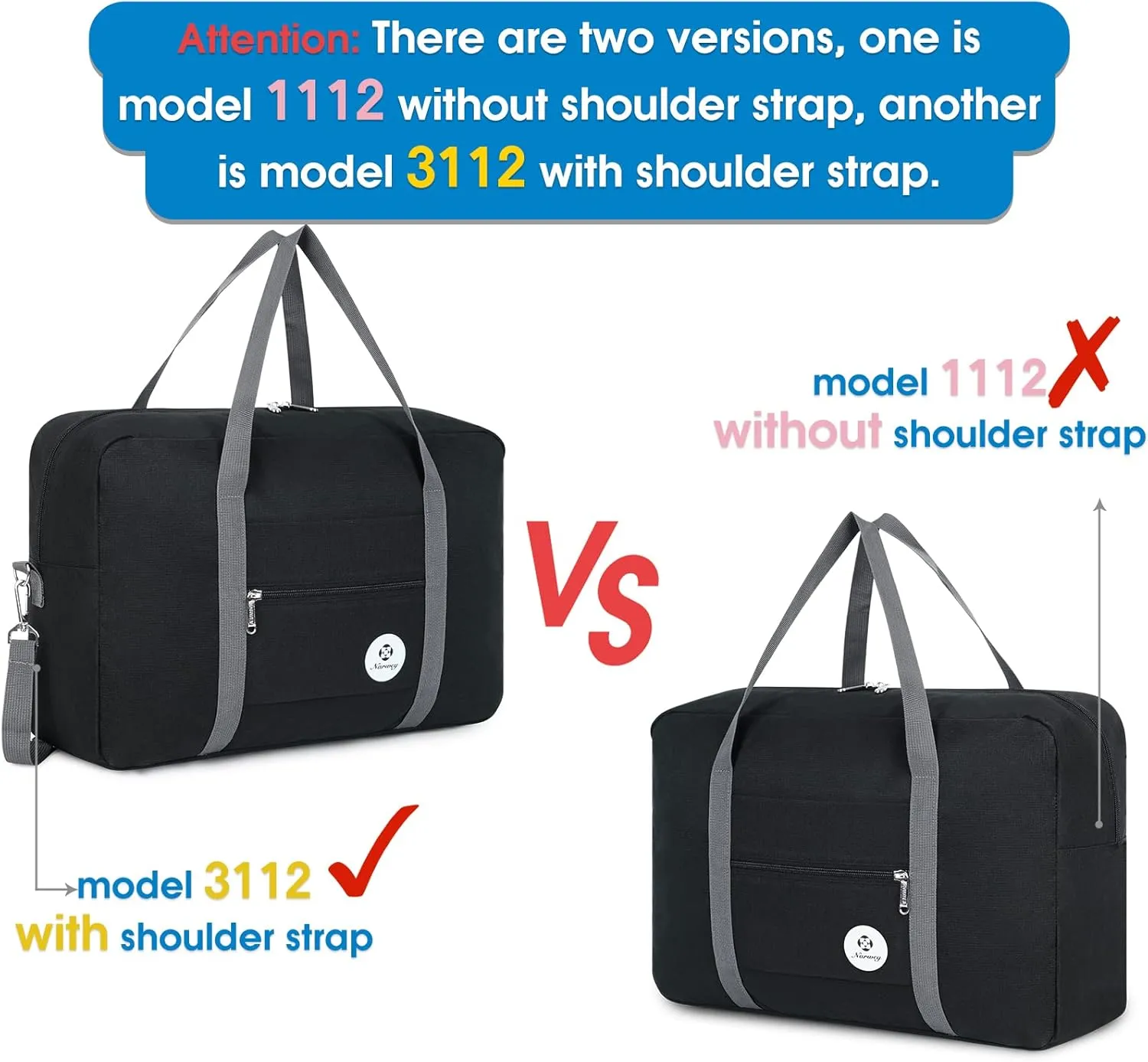 For Spirit Airlines Personal Item Bag 18x14x8 Foldable Travel Duffel Bag Tote Carry on Luggage Duffle Overnight for Women and Men