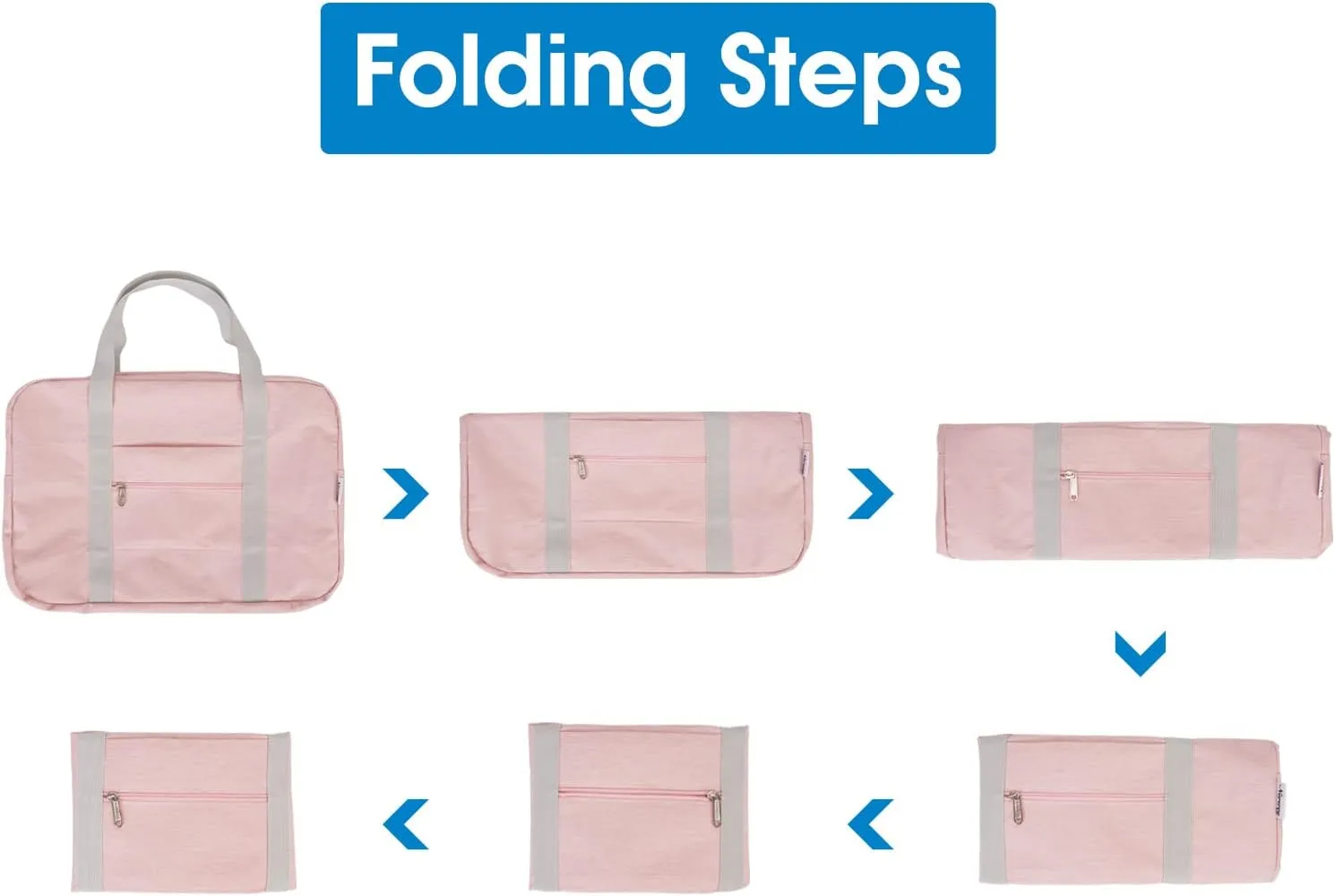For United Airlines Foldable Carry on Bag 22x14x9 Travel Duffel Bag Packable luggage Duffle for Women and Men 40L (Pink (With Shoulder Strap))
