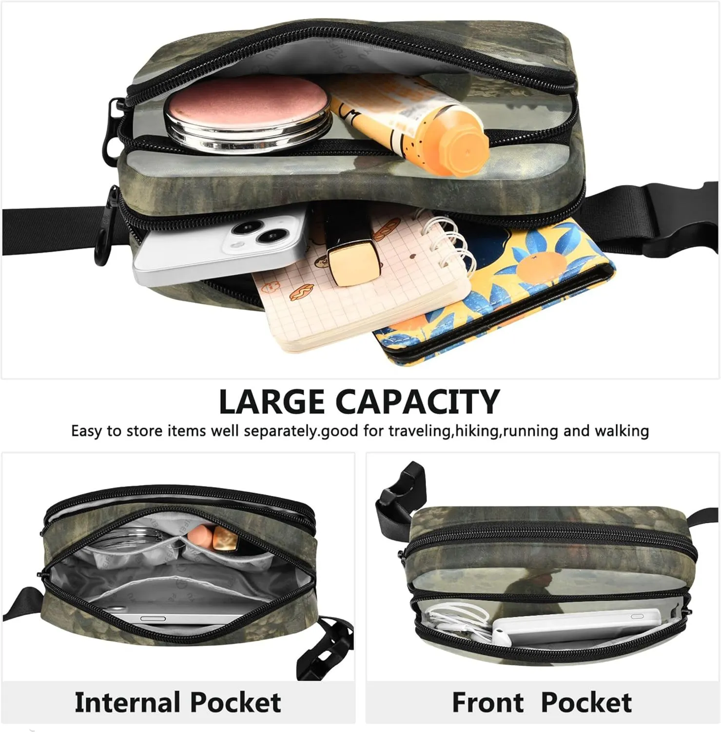 Fran?ois Millet Shepherd Prints Fanny Packs Women Funky Hip Pack Belt Pouch Waterproof Travel Waist Bag