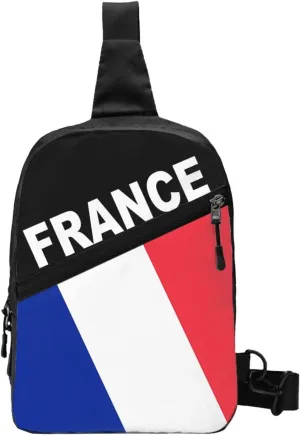 French Flag Packable Crossbody Bag Portable Sling Bags Foldable Travel Daypack Reusable Sports Shoulder Backpack Diagonally Chest Bag for Workout
