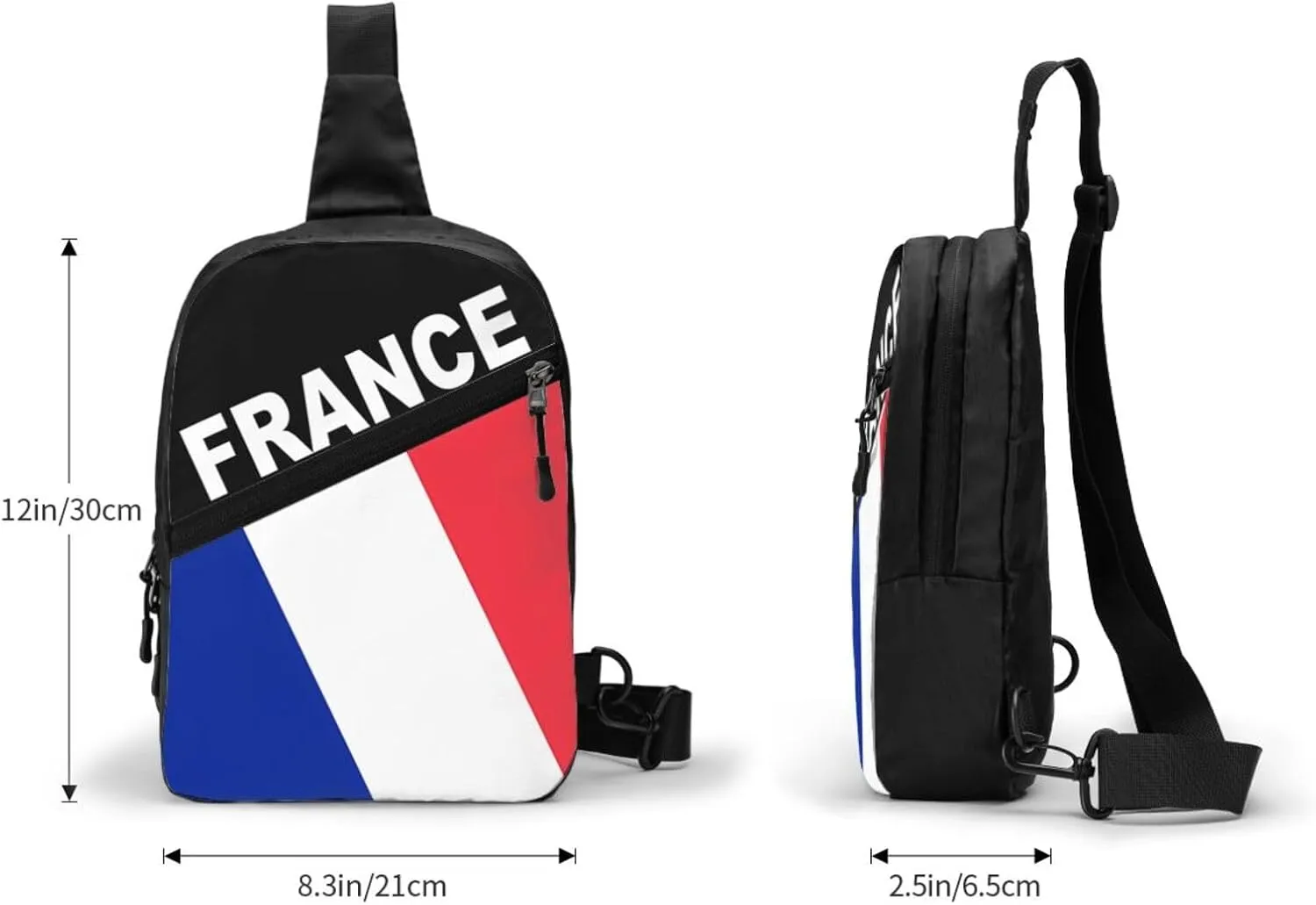 French Flag Packable Crossbody Bag Portable Sling Bags Foldable Travel Daypack Reusable Sports Shoulder Backpack Diagonally Chest Bag for Workout
