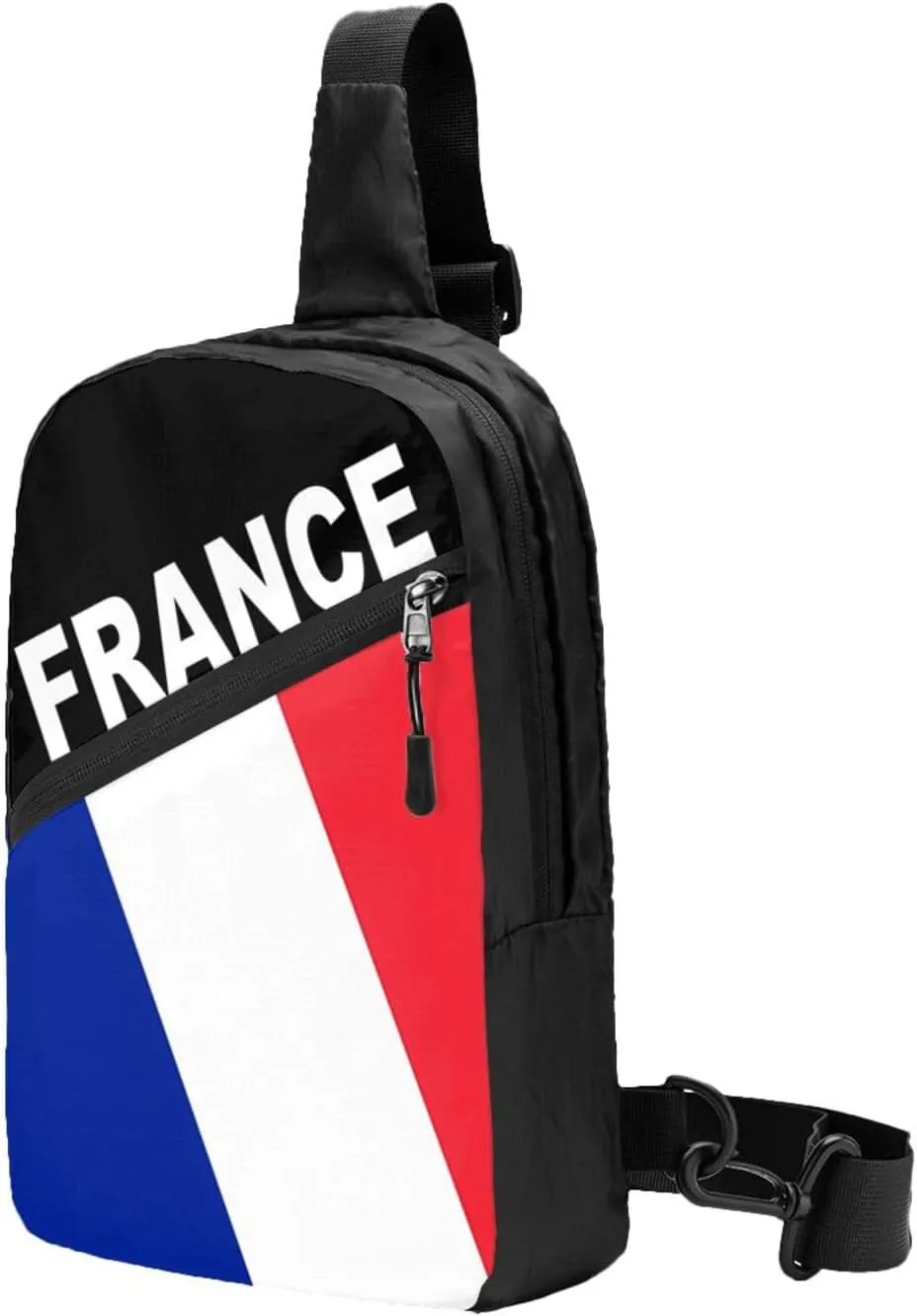 French Flag Packable Crossbody Bag Portable Sling Bags Foldable Travel Daypack Reusable Sports Shoulder Backpack Diagonally Chest Bag for Workout