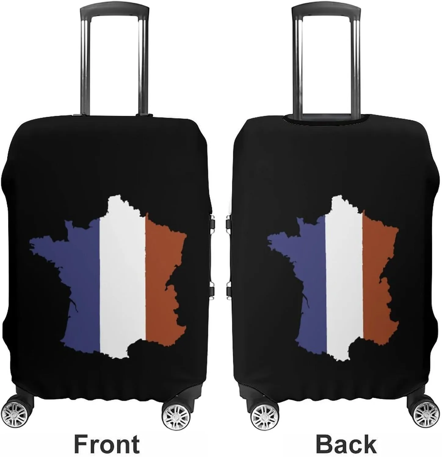 French Map Flag Fashion Luggage Cover Protector Washable Elastic Suitcase Cover Anti-Scratch Unisex Travel