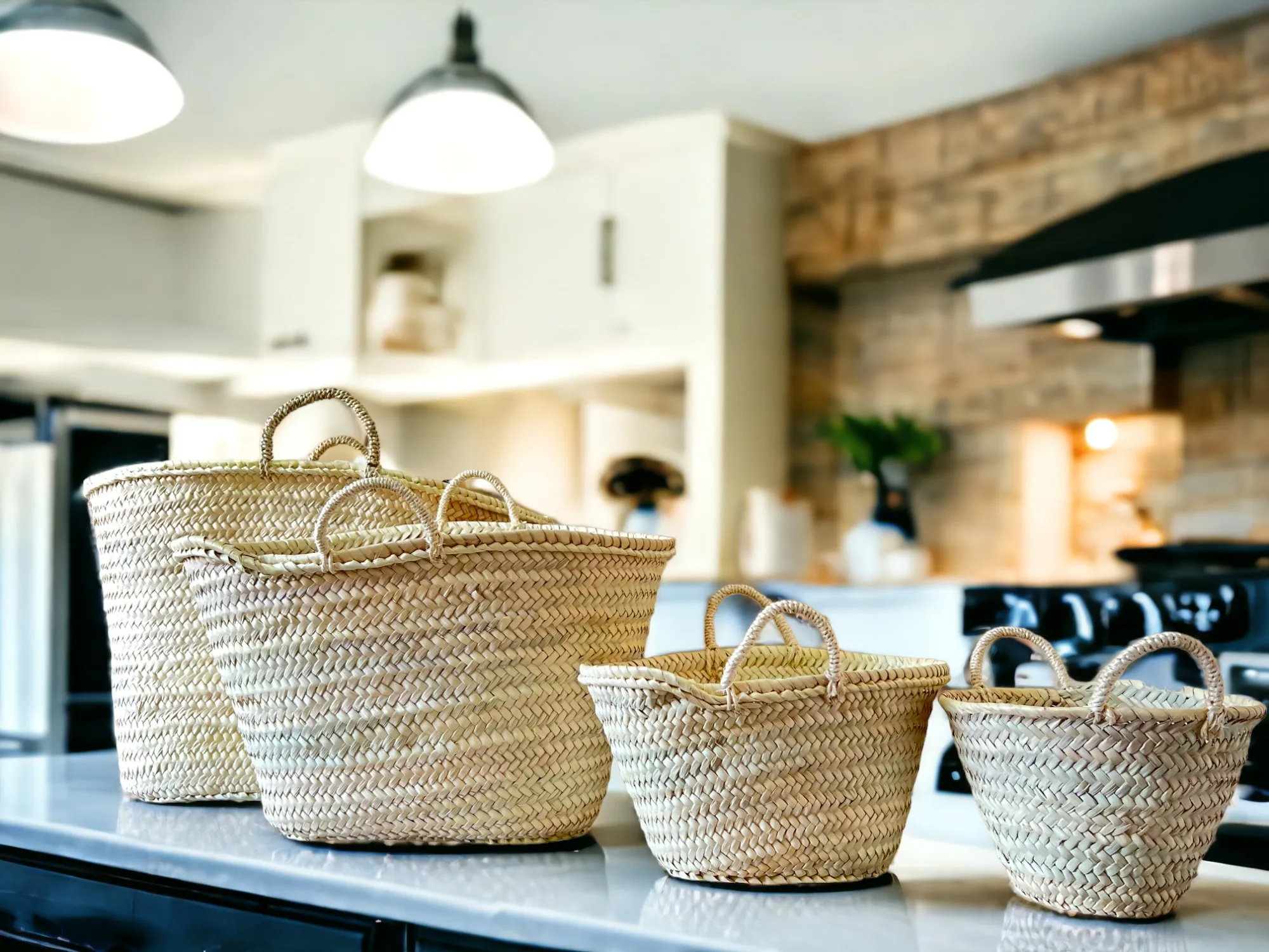 French straw shopping basket