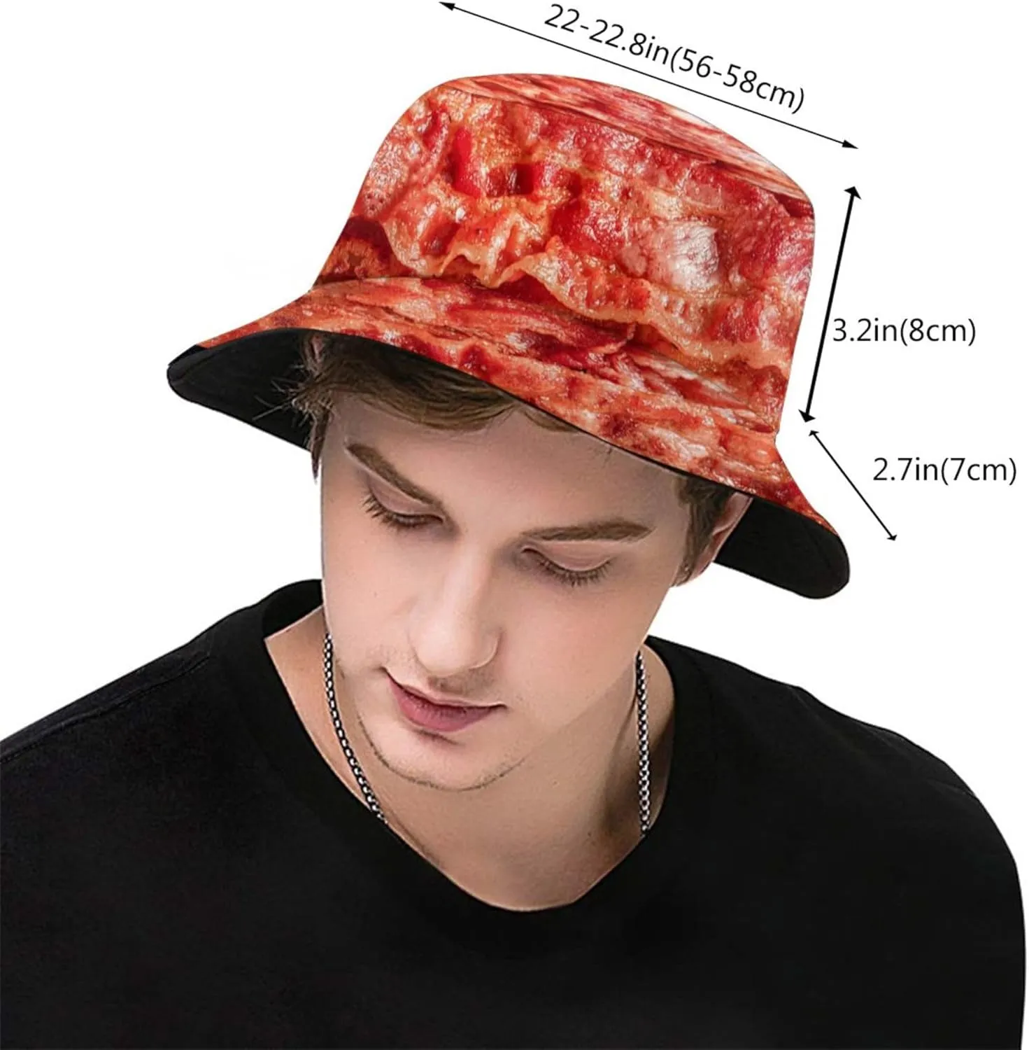 Funny Food Pattern Bucket Hats Outdoor Summer Fisherman Cap Travel Beach Hat Packable Sun Hat for Women Men