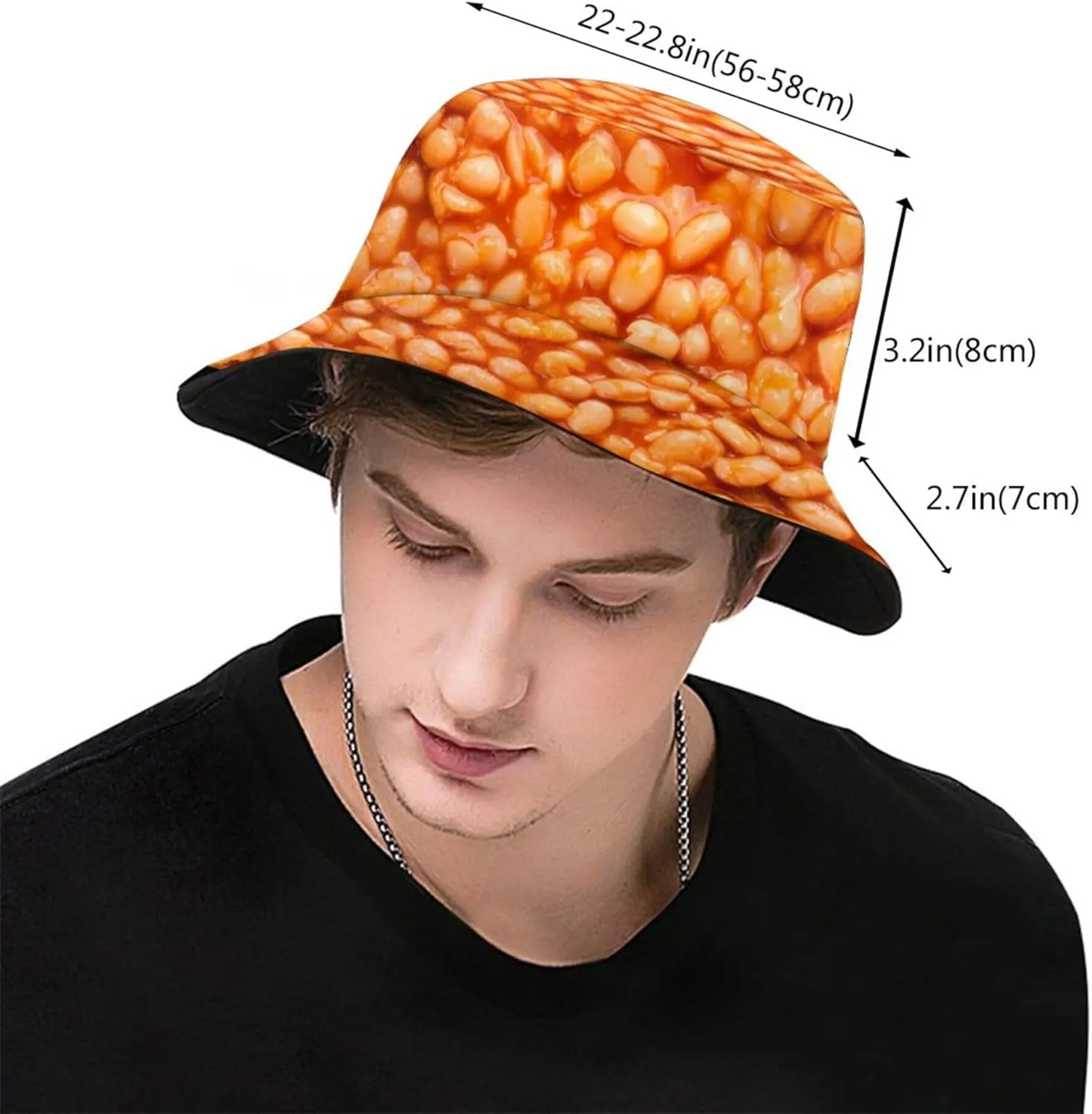 Funny Food Pattern Bucket Hats Outdoor Summer Fisherman Cap Travel Beach Hat Packable Sun Hat for Women Men