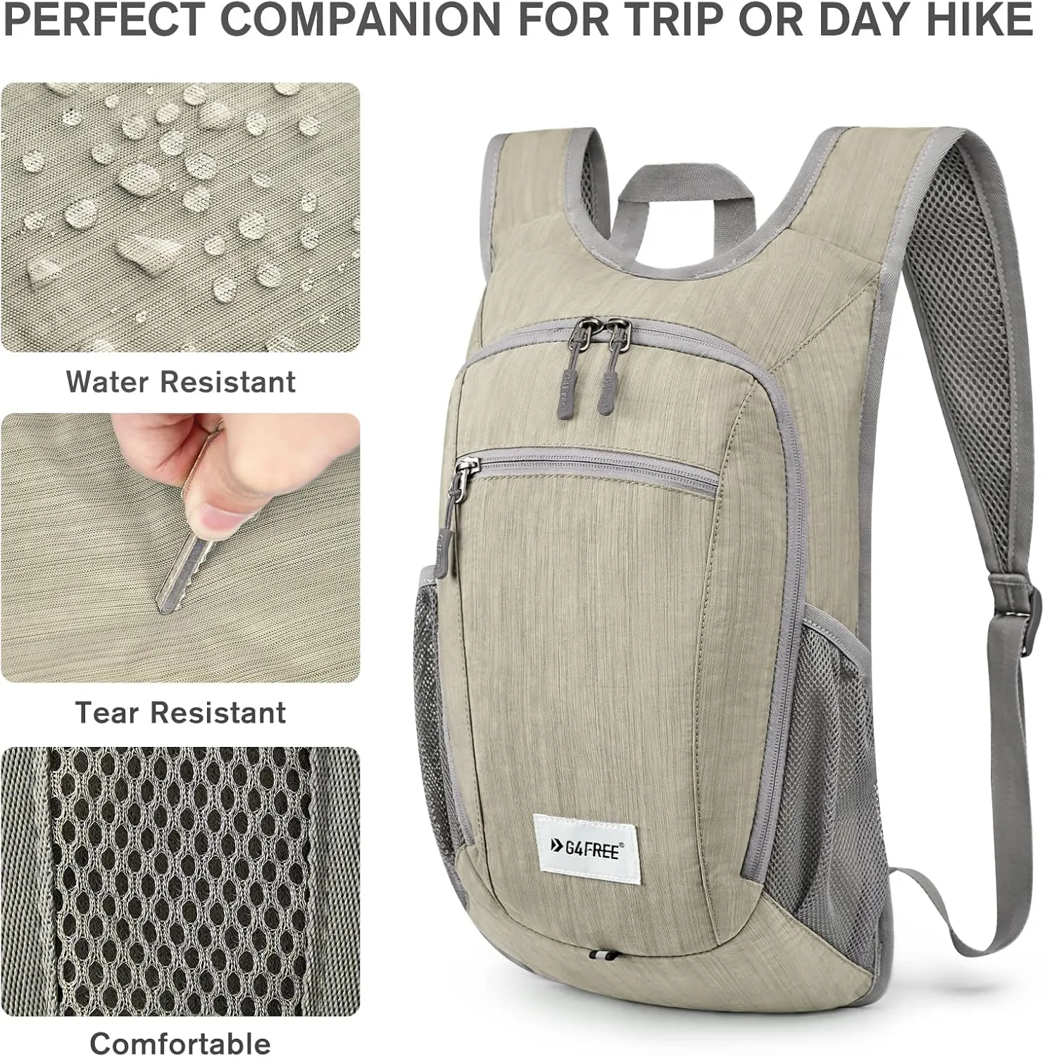 G4Free 10L/15L Hiking Backpack Lightweight Packable Hiking Daypack Small Travel Outdoor Foldable Shoulder Bag