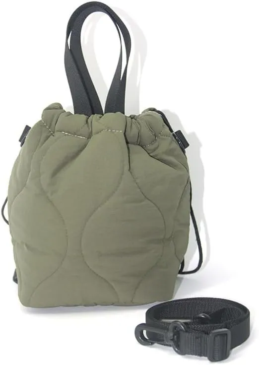 Geerlagly mini handbag, drawstring crossbody bag nylon quiltedwomen's large capacity bucket,daily travel,shopping