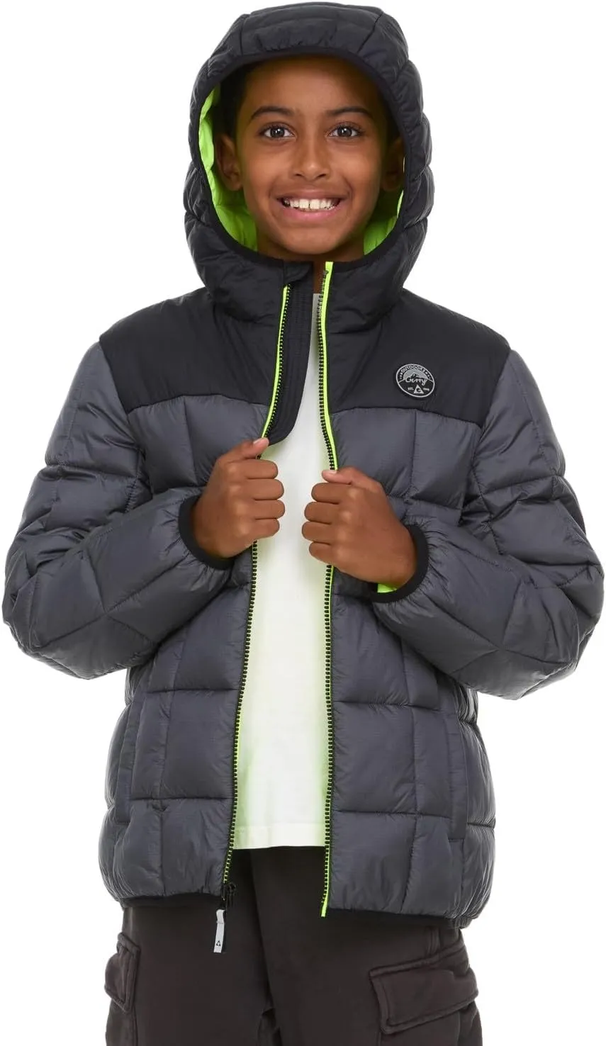 Gerry Packable Puffer Jackets for Girls and Boys, Hooded Girls and Boys Winter Coat