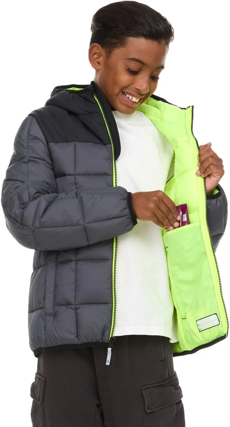 Gerry Packable Puffer Jackets for Girls and Boys, Hooded Girls and Boys Winter Coat
