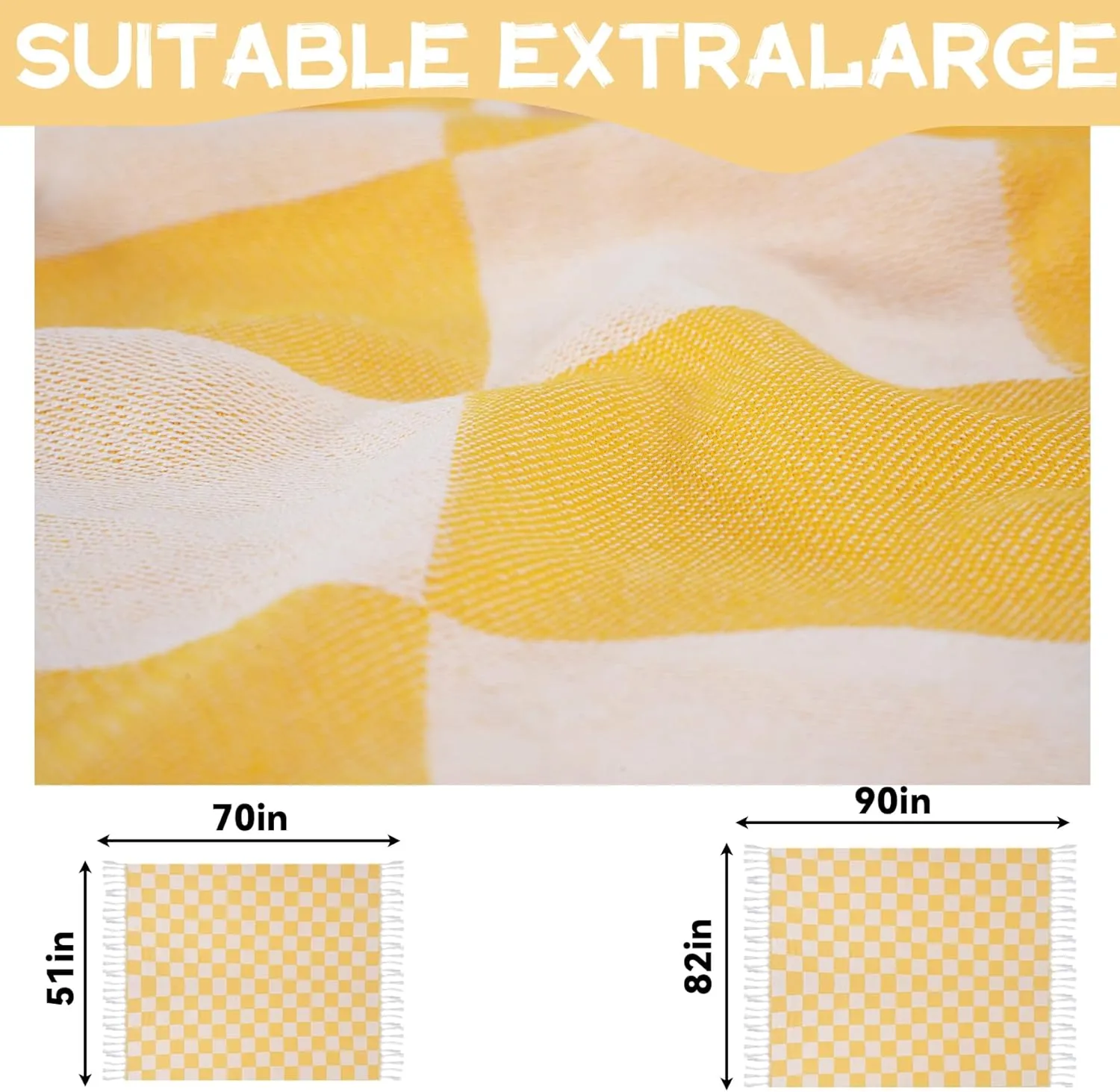 Giant Turkish Beach Blanket Pool Towel Thin Extra Large Sand Free Quick Dry Oversized Cruise Ship Essentials Summer Vacation Accessories Must Haves Gear Stuff Gadget Hawaii Women Gift Checkered Blue