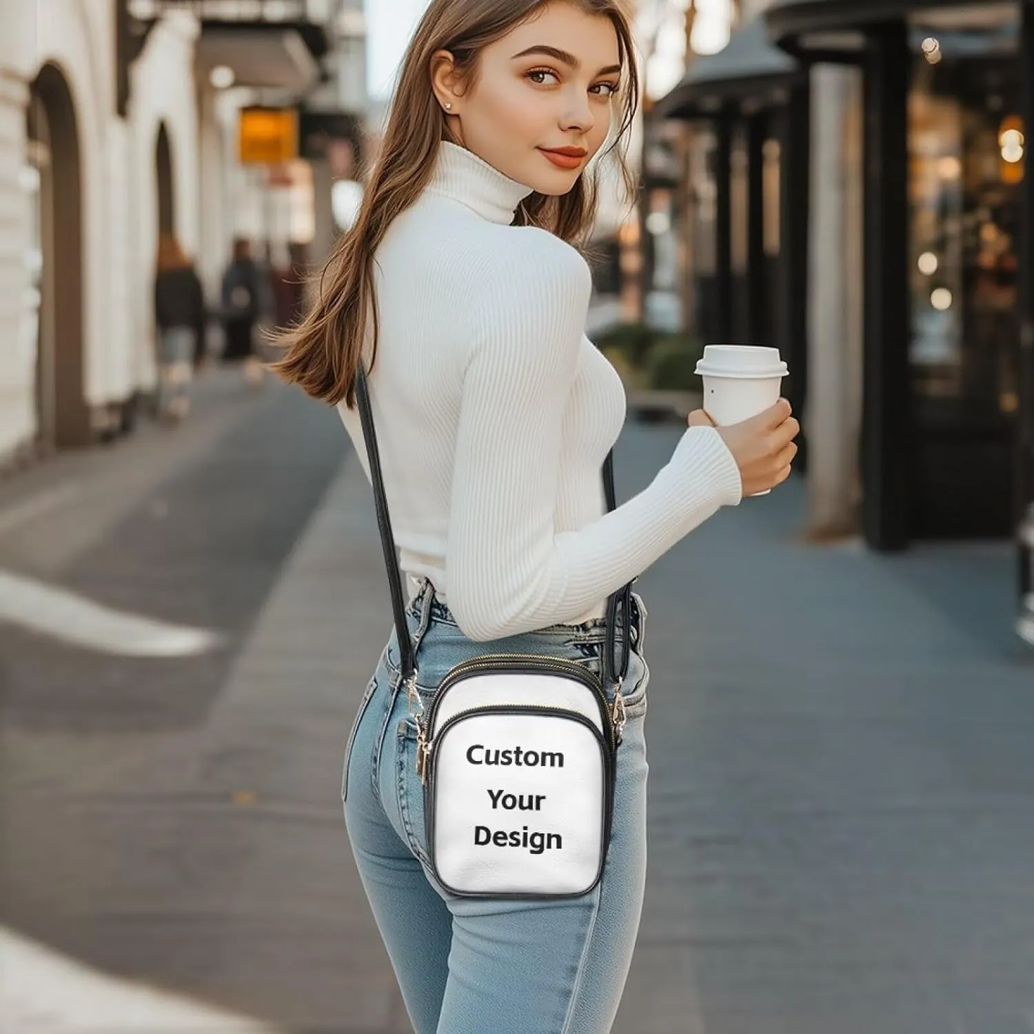 GIFTPUZZ Crossbody Purses for Women Medium Soft Leathe Bag with 3 Pockets Adjustable Strap and Internal Zipper Pocket