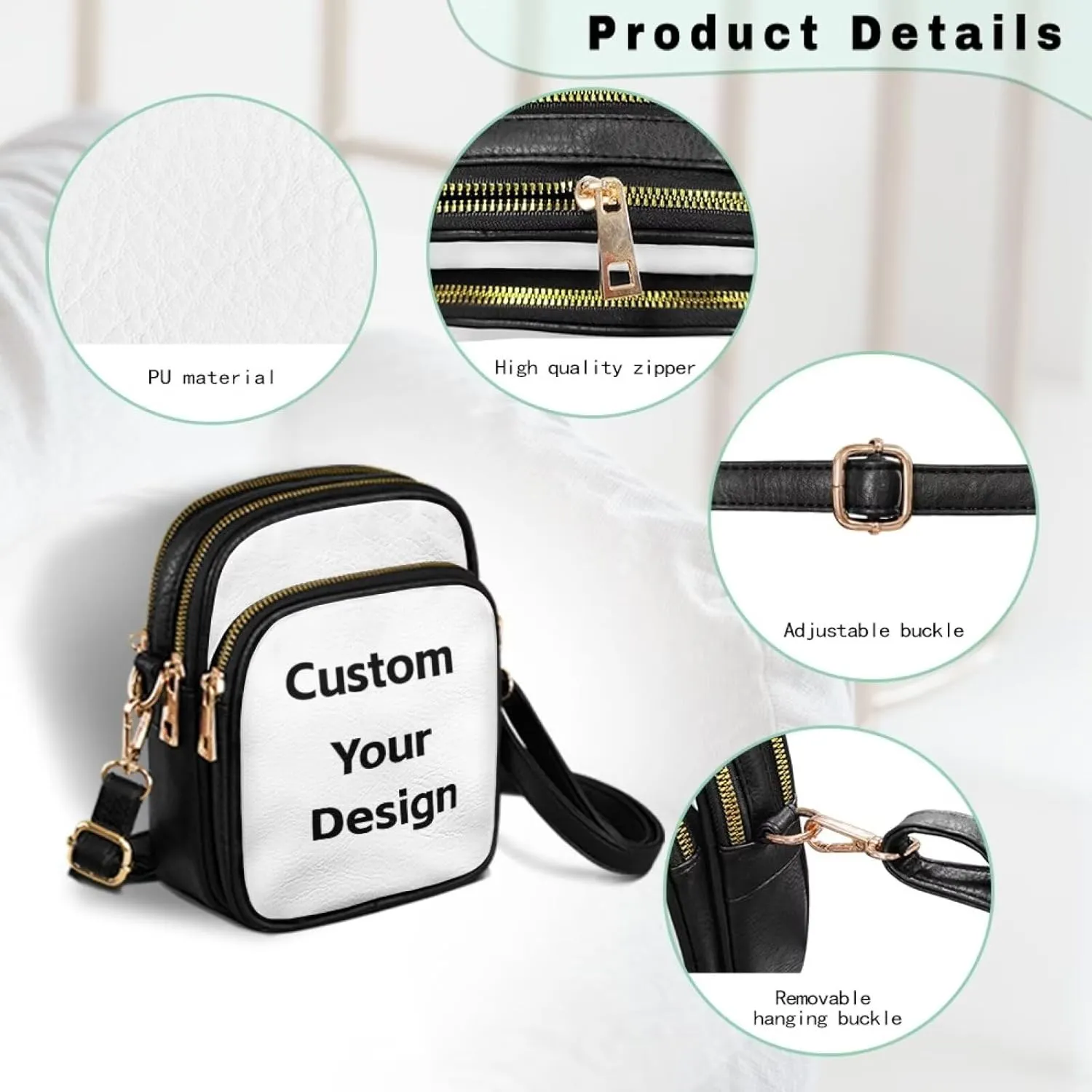 GIFTPUZZ Crossbody Purses for Women Medium Soft Leathe Bag with 3 Pockets Adjustable Strap and Internal Zipper Pocket