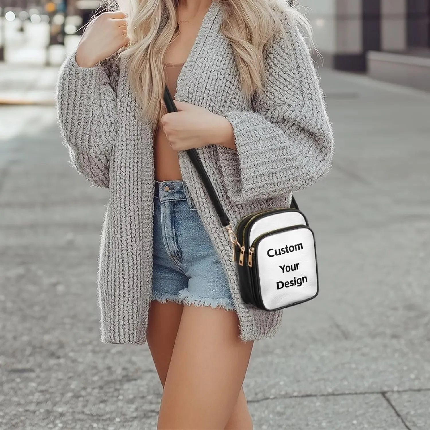 GIFTPUZZ Crossbody Purses for Women Medium Soft Leathe Bag with 3 Pockets Adjustable Strap and Internal Zipper Pocket