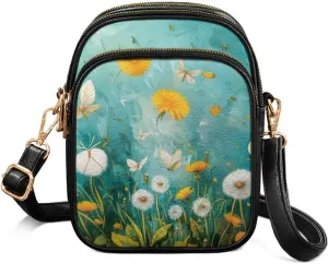 GIFTPUZZ Soft Leather Crossbody Purses with Adjustable Strap and Three Zipper Pockets for Women Ladies Medium Size
