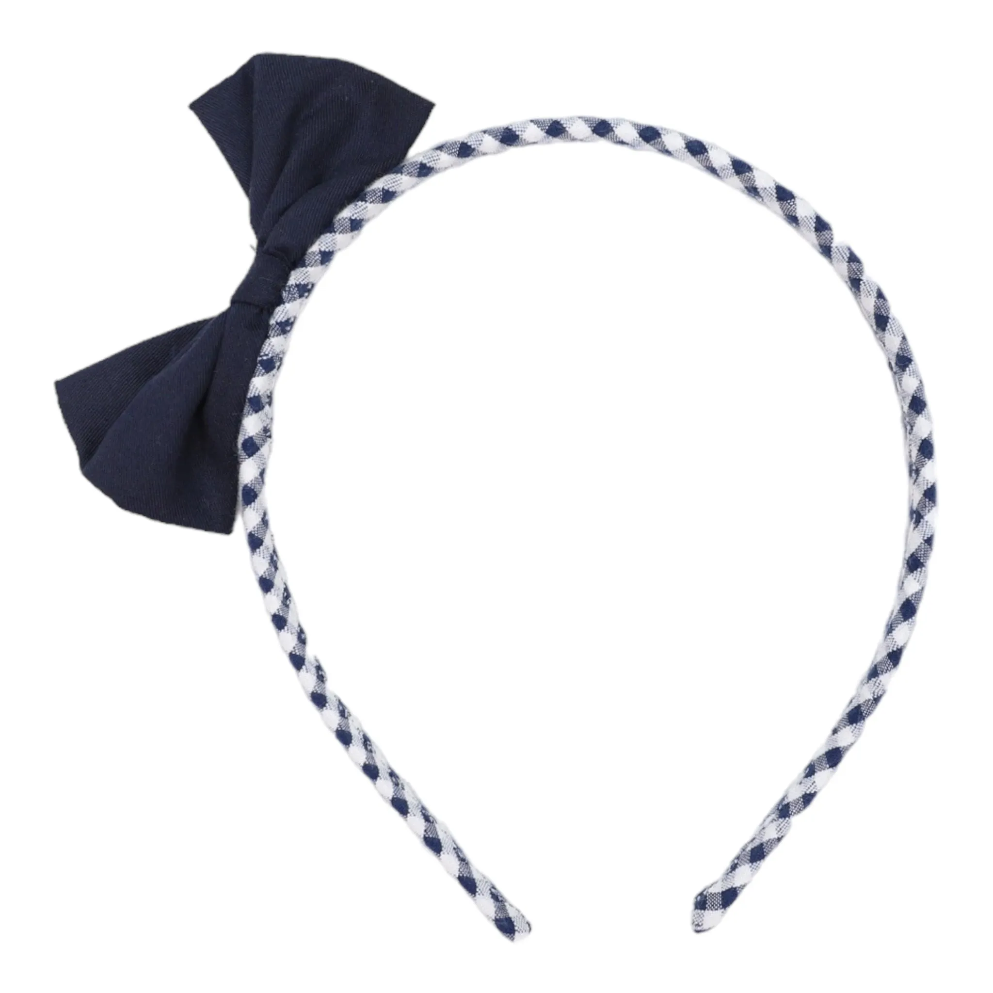 Gingham Headband Navy