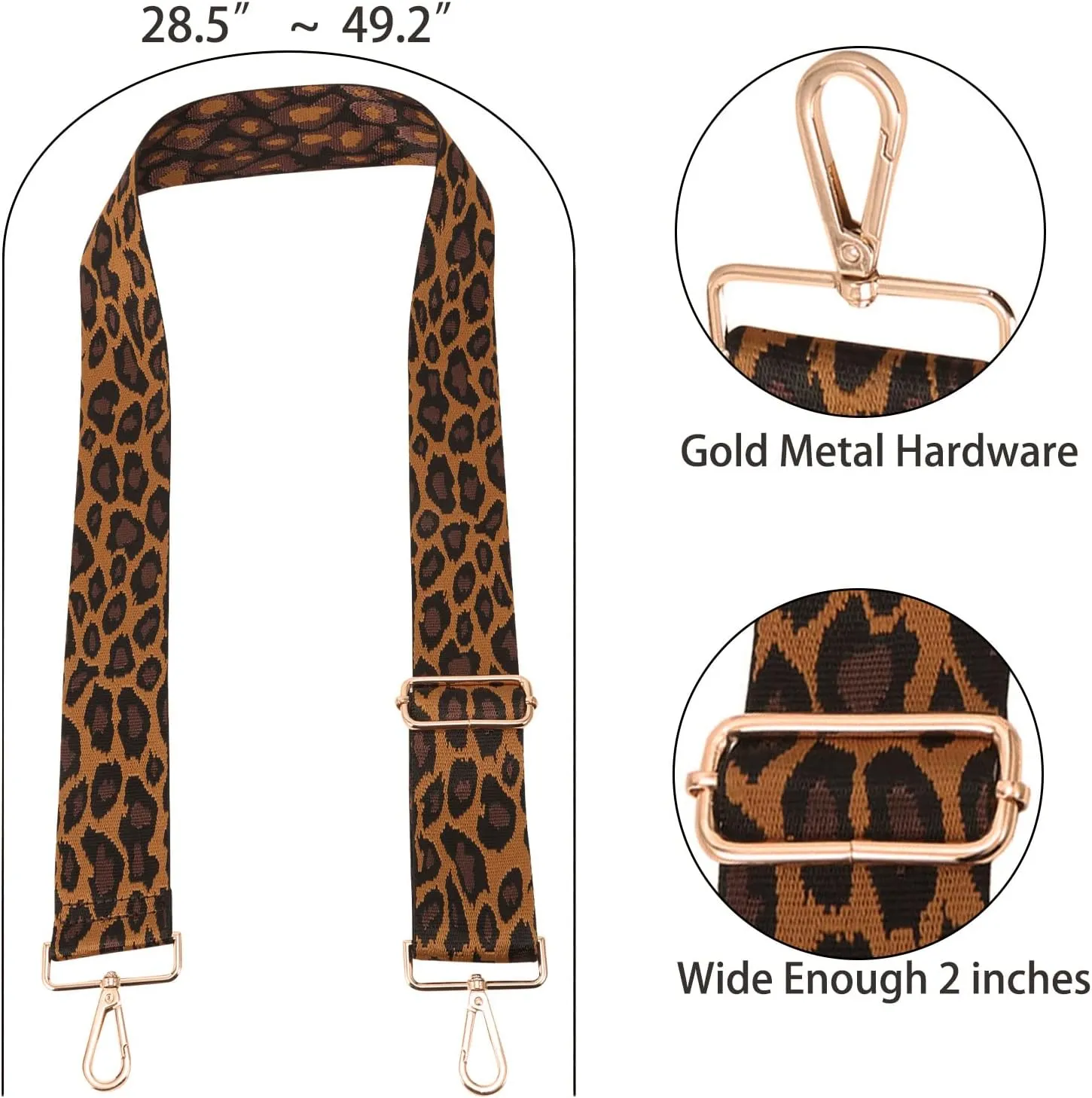 GINJKGO Purse Straps Replacement Crossbody - Adjustable Bag Strap for Purses, Wide Shoulder Strap for Women Guitar Purses