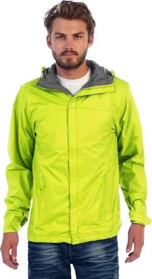 Gioberti Men's Waterproof Rain Jacket With Mesh Lining and Carrying Bag