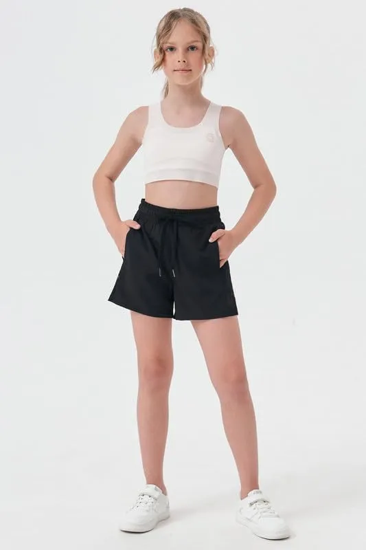 Girls Athletic Shorts with Spandex Liner Quick Dry Running Fitness Shorts for Kids Teen Active Sports Track