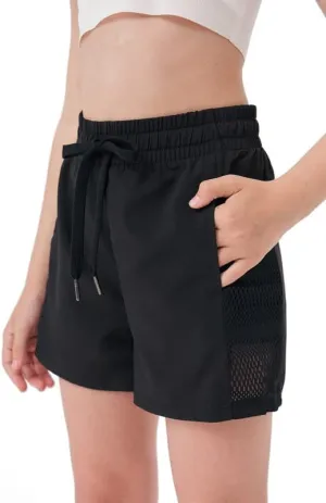 Girls Athletic Shorts with Spandex Liner Quick Dry Running Fitness Shorts for Kids Teen Active Sports Track