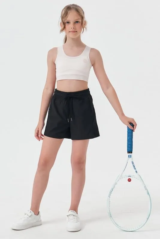 Girls Athletic Shorts with Spandex Liner Quick Dry Running Fitness Shorts for Kids Teen Active Sports Track