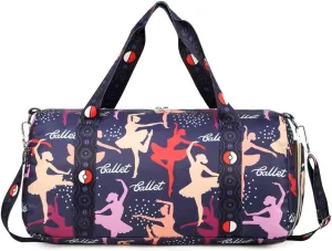 Girls Ballet Dance Bag Teens Sports Gym Gymnastics Bag with Shoe Compartment Overnight Duffle Bag,Carry On Sleepover Weekender Travel Bag (Dancer)