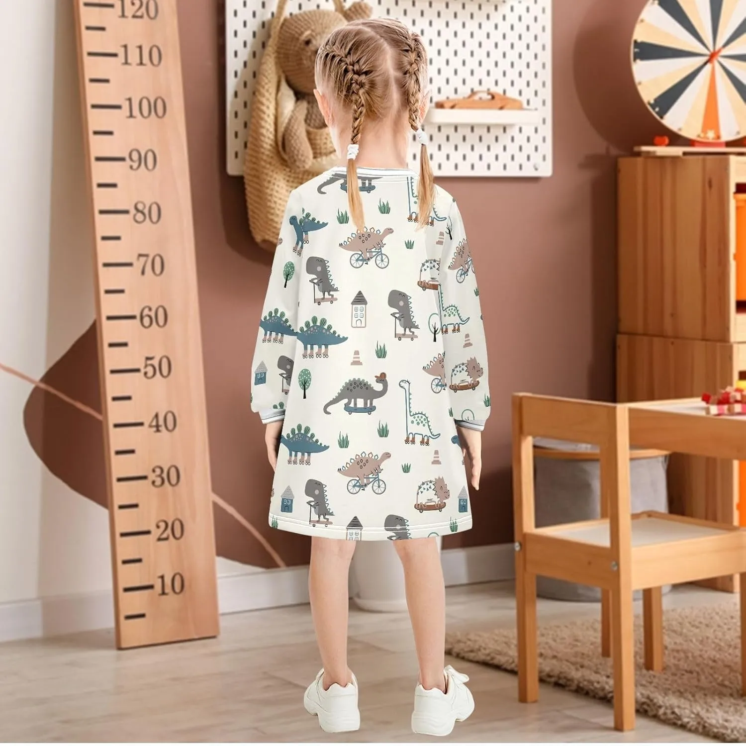 Girls Dresses Long Sleeve for Kids A-Line Cute Casual Dress 2-8 Years