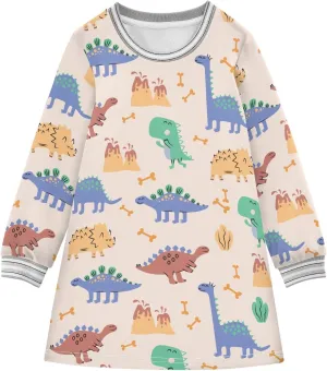 Girls Dresses Long Sleeve for Kids A-Line Cute Casual Dress 2-8 Years