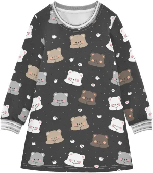 Girls Dresses Long Sleeve for Kids A-Line Cute Casual Dress 2-8 Years