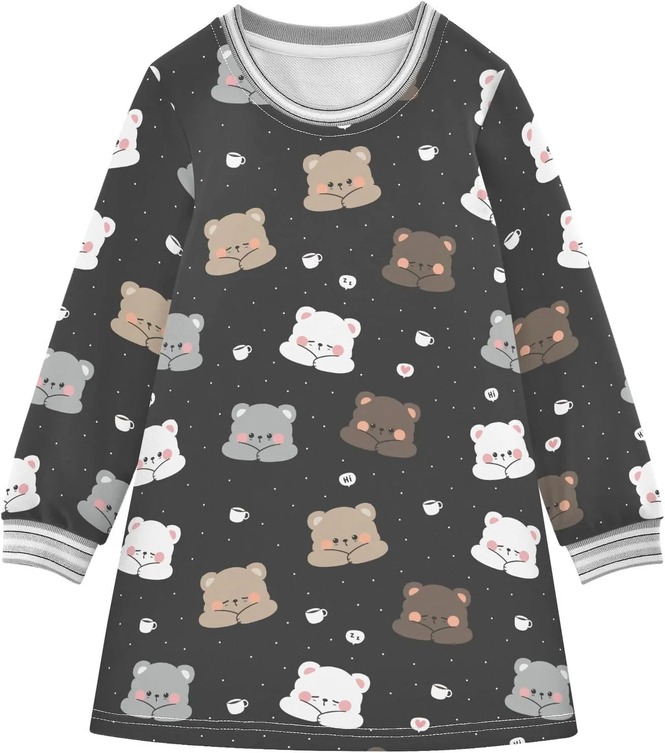 Girls Dresses Long Sleeve for Kids A-Line Cute Casual Dress 2-8 Years