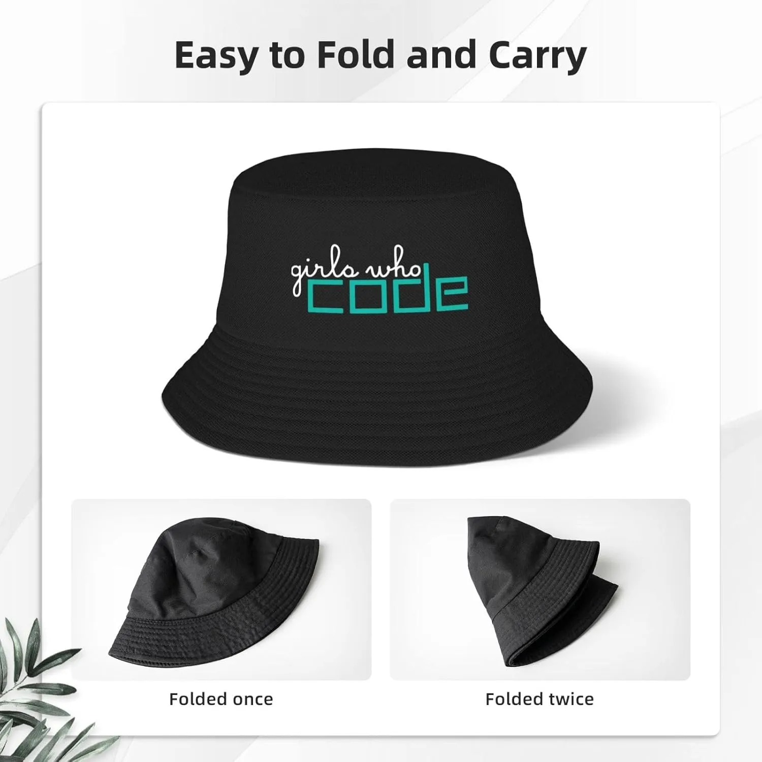 Girls Who Code Unisex Fisherman Cap Travel Beach Hat Fashion Packable Sun Hat for Adults Teens