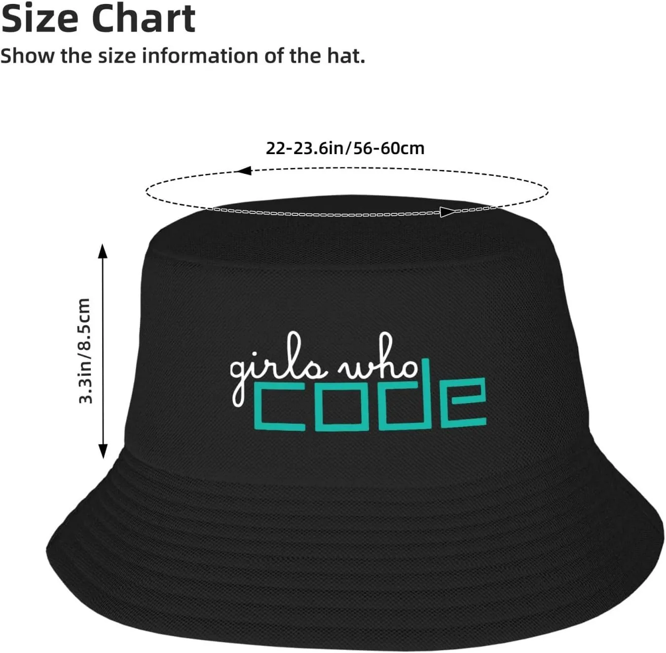 Girls Who Code Unisex Fisherman Cap Travel Beach Hat Fashion Packable Sun Hat for Adults Teens