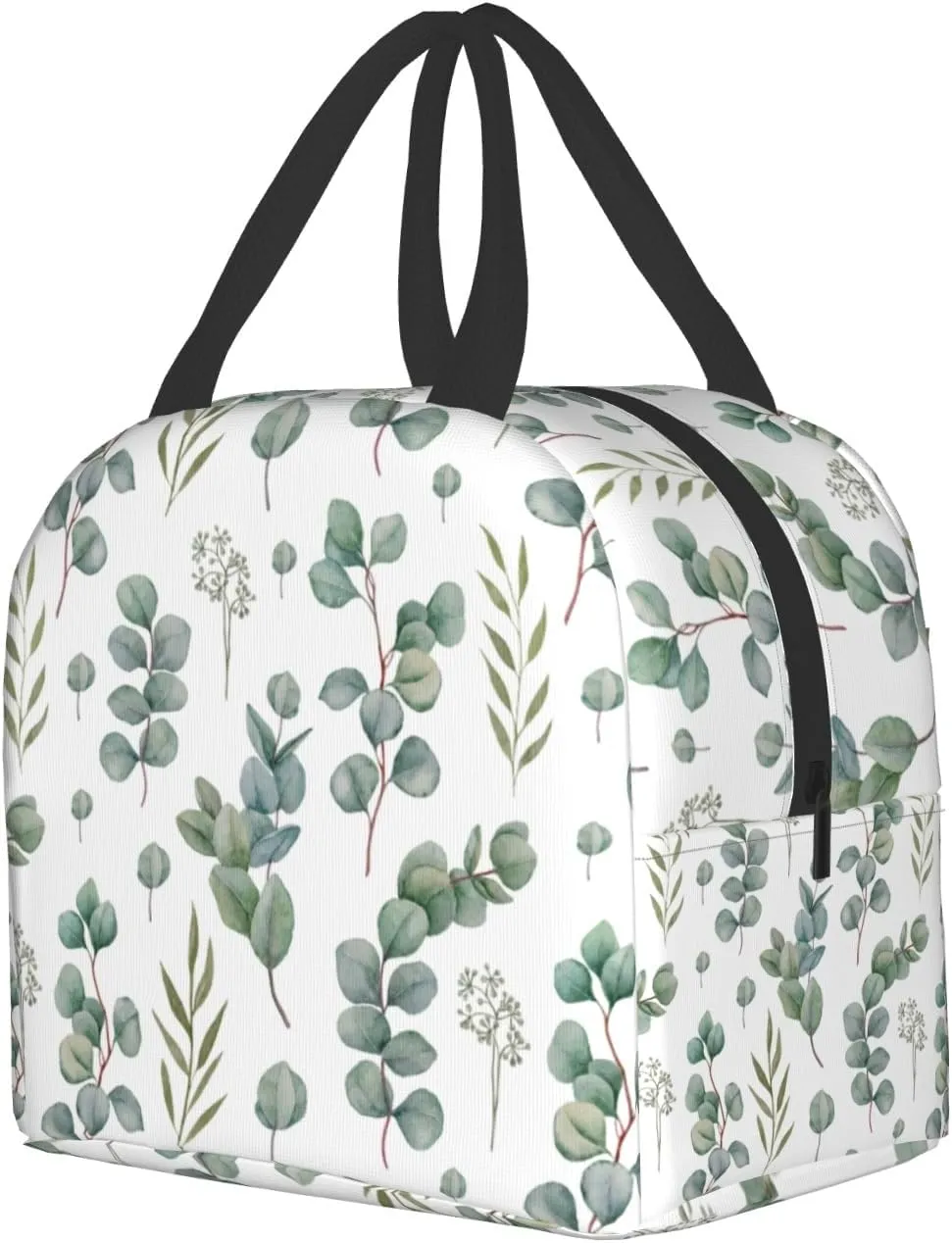 Giwawa Eucalyptus Leaves Lunch Bag Green Leaf Insulated Durable Handbag Portable Cooler Organizer Lunch Box for Work Office Travel Picnic